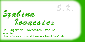 szabina kovacsics business card